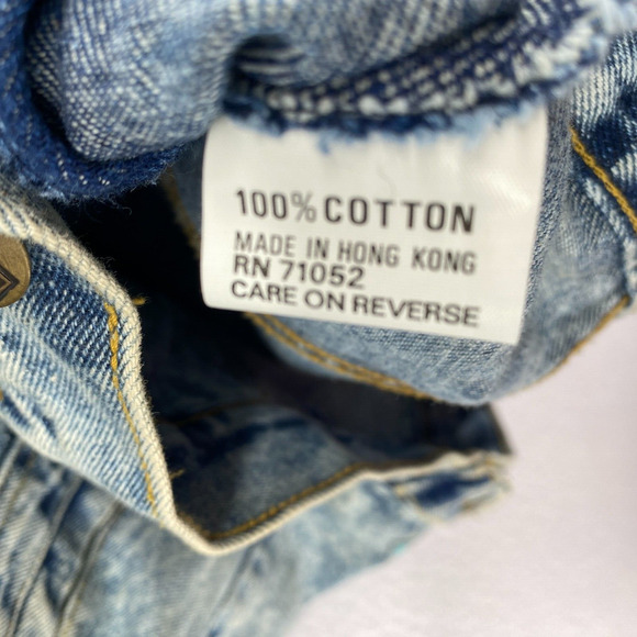 JD DESIGNWORKS Jacket Mens L Painted Applique Denim Trucker Button Up Blue VTG - Picture 8 of 16